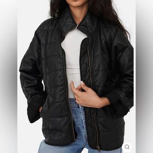 Free People Dolman faux leather bomber XL